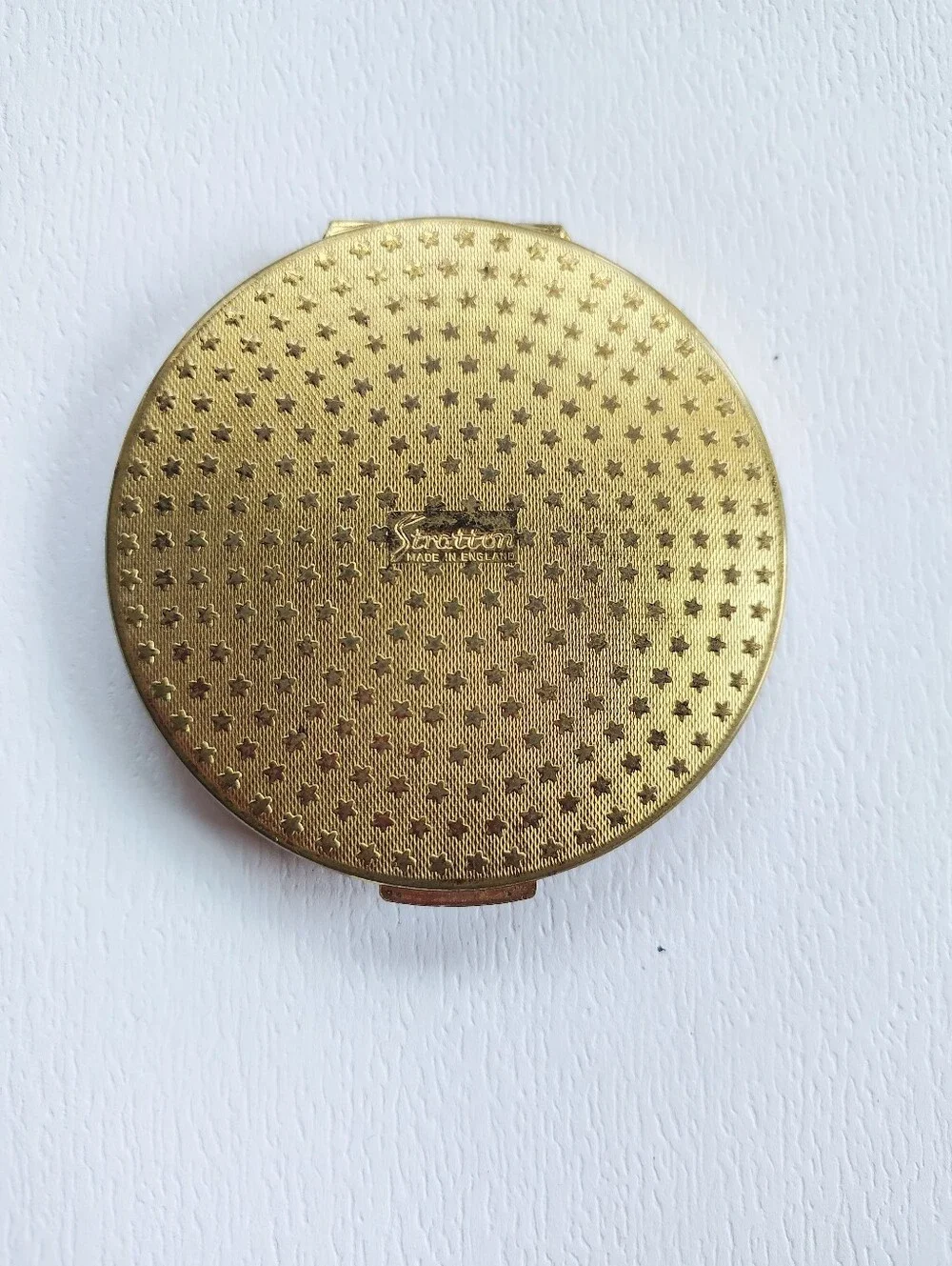 Vintage Stratton Powder Compact Mirror Made in England Art Deco Lady Vanity Gold